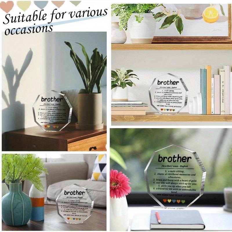 Brother Gifts (from Sister): "Best Brother Ever" Definition Acrylic Plaque – Thank You/Birthday/Christmas Decor.