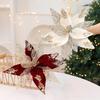 Simulated Flower Pendant With Sequins Design Christmas Home Decoration Prop For Holiday Decor And Diy Wreaths