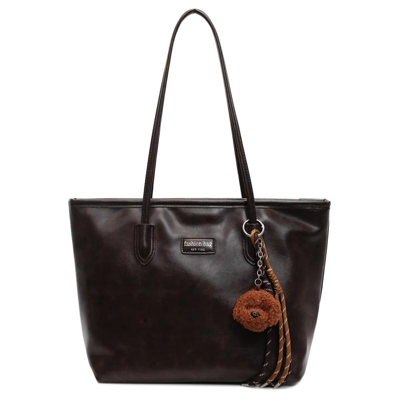 

Однотонные блестящие ПУ сумки через плечо Ощущение роскоши Большая вместимость Простой стиль Осенние женские сумки Премиальное прочное качество