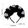 Skull Gothic Lace Party Headband Halloween Black Rose Hair Accessories Day Of The Dead Hair Clip
