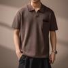 Men's Old Money Style Textured Knit Polo Shirt