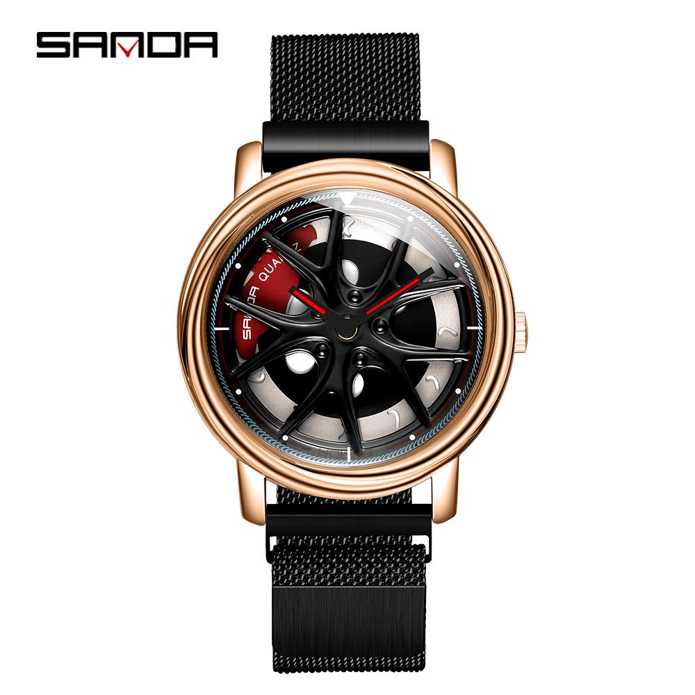 Sanda Meilleure Vente 1088 Montre pour Adolescent: Personnalisé, Cadran Rotatif 3D, Tendance, Quartz Étanche.