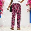 Women Plus Size Tie Dye Printed Loose Straight Leg Long Pants With Pockets