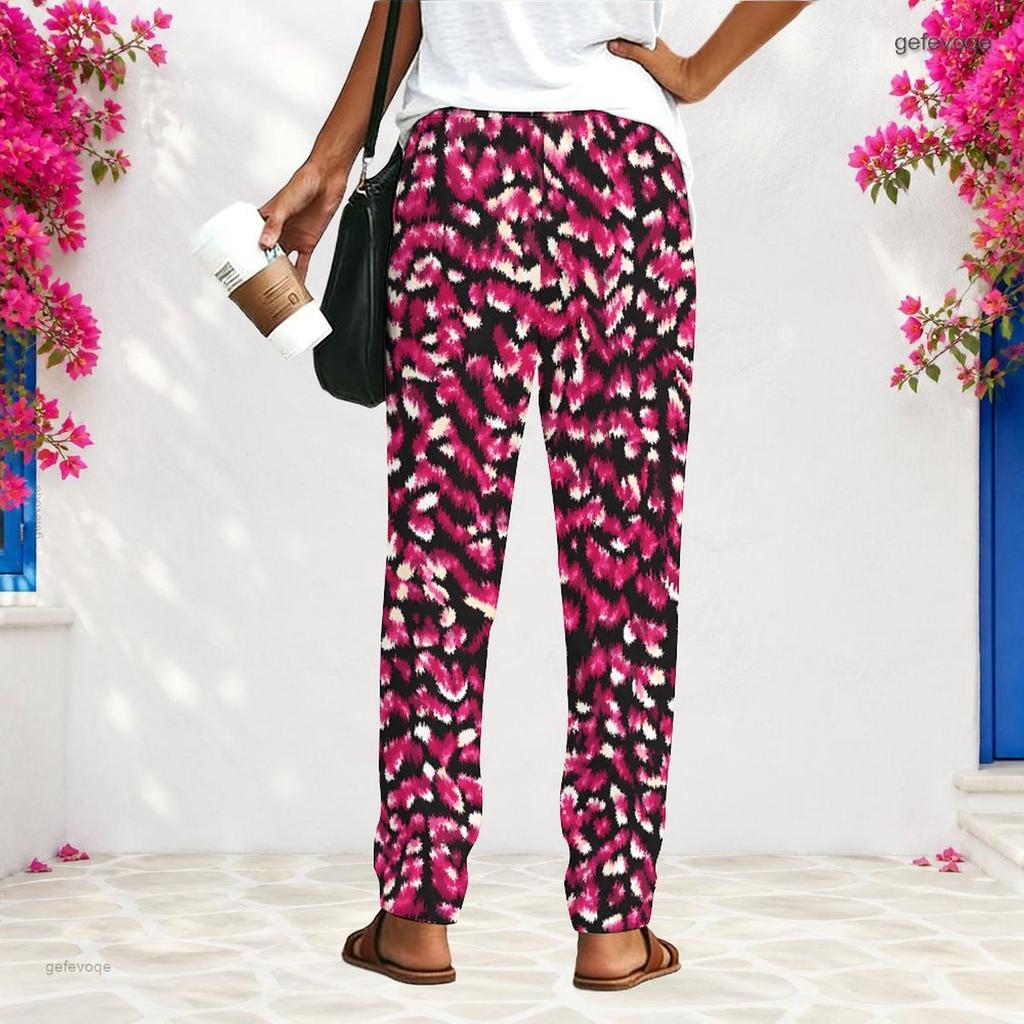 Women Plus Size Tie Dye Printed Loose Straight Leg Long Pants With Pockets