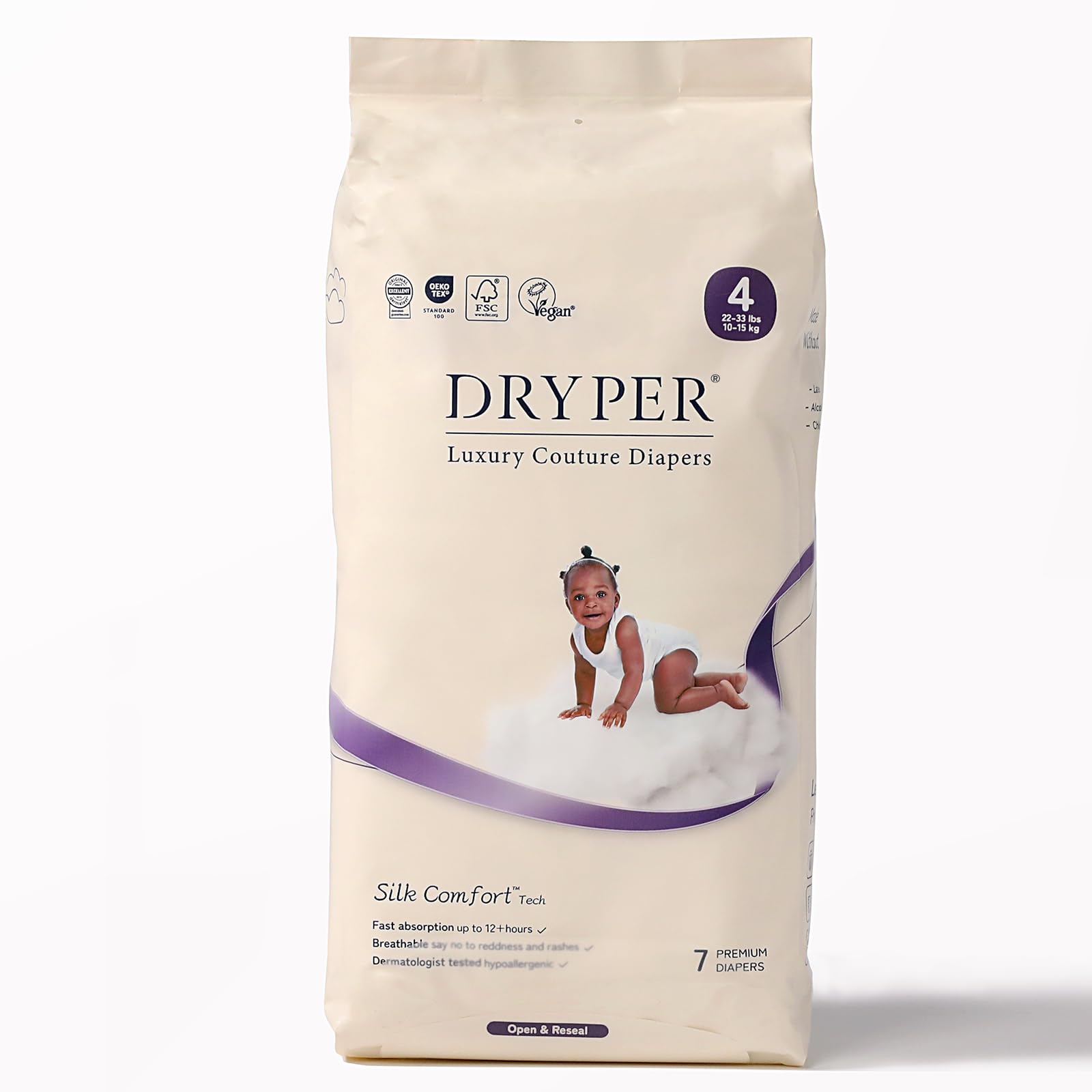 

Детские подгузники DRYPER размер 4 7 штук - (10-15 кг), белый
