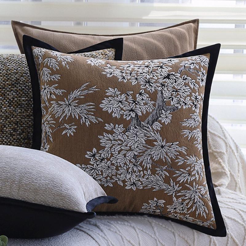 45X45CM Coffee Brown Throw Pillow Cover Simple Elegant Homestay Cushion Cover Decor Home Decorative Pillowcase