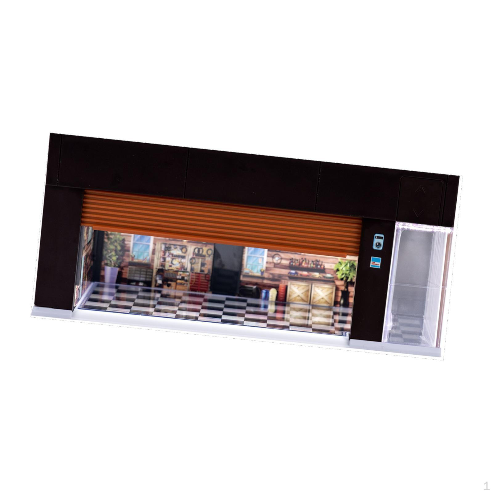 

1/64 Витрина-диорама для автомобилей с подсветкой, Модельный гараж для коллекции литых автомобилей коричневый