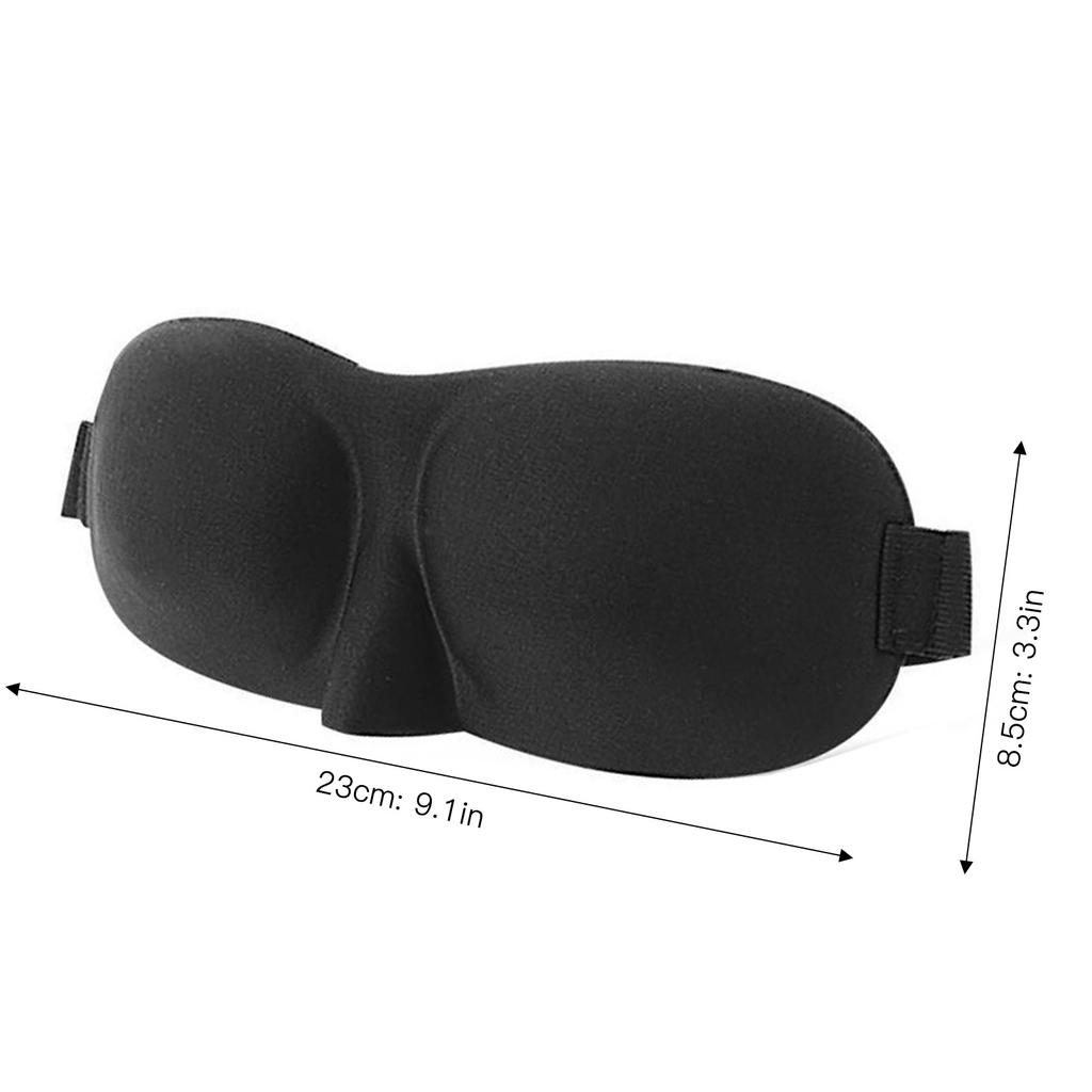 Augenabdeckung Lichtblockierend Atmungsaktiv Verstellbar Weich 3D Schlaf-Augenpolster für Männer Frauen Schwarz