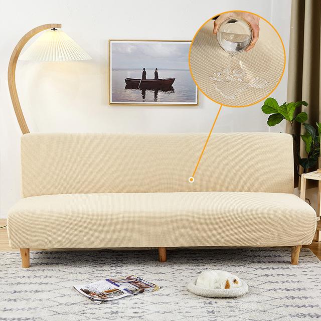 Wasserdichte elastische Stretch-Sofahülle Einfache Armlose Couch-Schutzhülle Für Wohnzimmer Heimdekoration