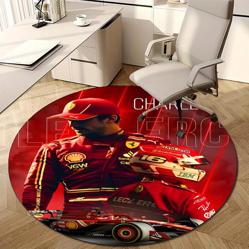 Personalized Charles Leclerc Round Chair Office Rug - Perfect for Mat, Office Chair & More - Ideal Gift for Birthdays and Holidays