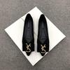 Fashion Flats Shoes Women's 2025 New Korean Style Shallow Mouth Pointed Toe Black Scoop Shoes Loafers Flats Women Lady Plus Size 34-44