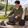 double Compartment Steaming Pot Hard Anodized Outdoor Steamer Set Coated Portable Cooking