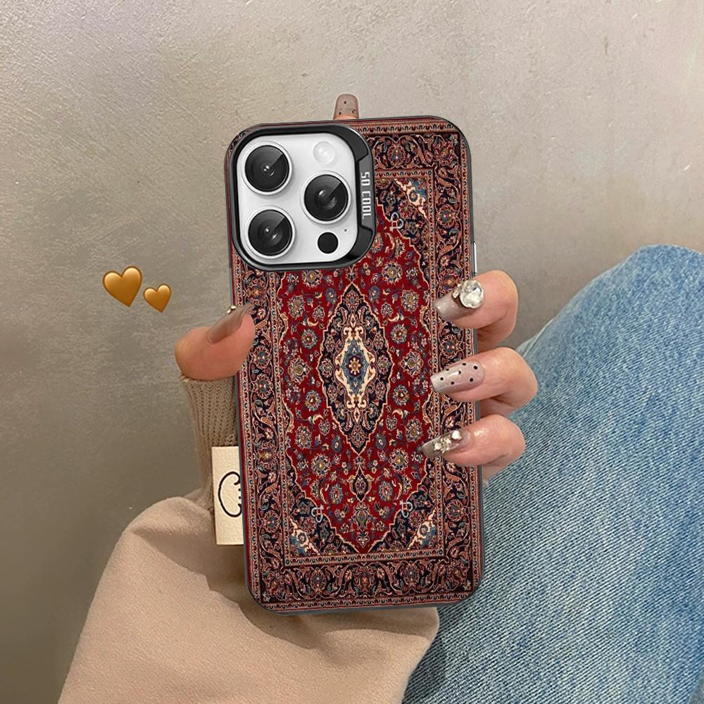Чехол для телефона с цветочным узором в стиле персидского ковра для IPhone 16 15 14 13 12 11 Pro Max X XR XSMAX 8 7 Plus Матовый ударопрочный задний чехол iPhone 14 pro