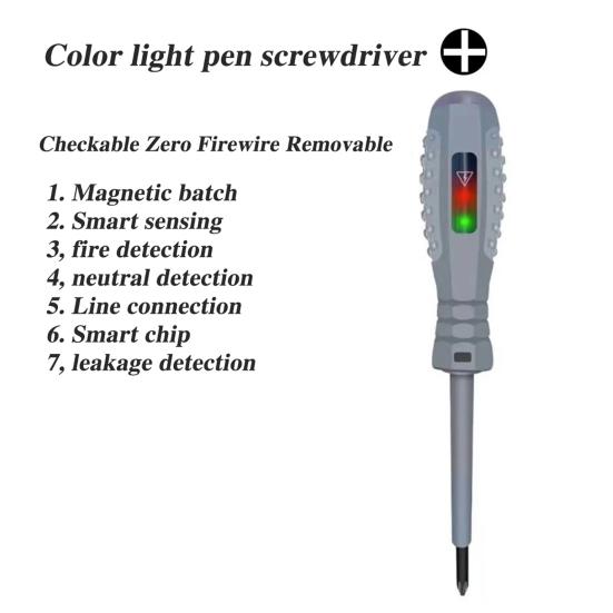 Tester Pen High Torque Magnetic Screwdriver Electricity Detector with Ergonomic Handle Multifunctional