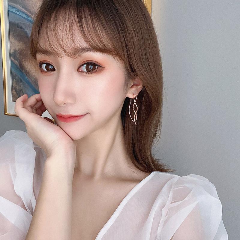 Wind Wave Earrings, Super Fairy Temperament, Thin Long Fringed Earrings, Personalized And Advanced Earrings