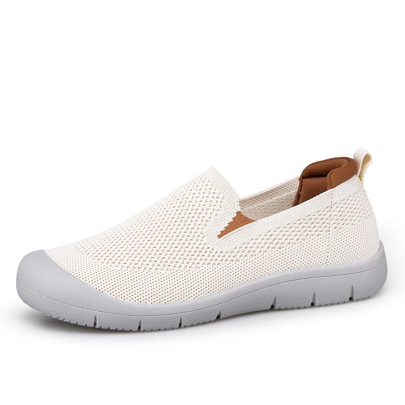 Summer flying woven mesh sneakers women's soft-soled versatile running shoes casual walking shoes lazy shoes