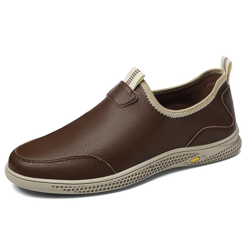 Fashion 2024 Fashionable New Men's Genuine Leather Casual Shoes Handmade Sole Flat Shoes Wear Resistant Non Slip Men's Sports Shoes