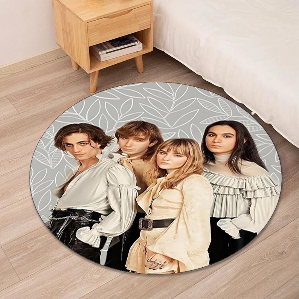 Maneskin Printed Round Rug Carpet Chair Rug Area Rug Entryway Doormats,for Office Chair Living Room Bedroom Kitchen Room.