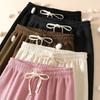 Pantalon large chaud automne et hiver pantalon décontracté ample de couleur unie