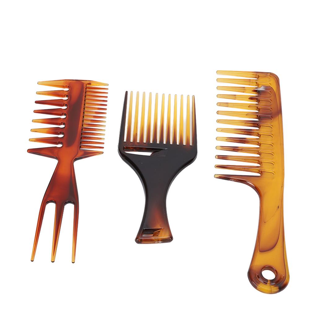 3pcs Hair Comb Set Professional Portable Home Barber Shop Wide Teeth Hair Pick Comb Styling Tool