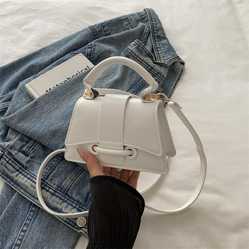 2025 summer new simple solid color popular handbag bag women's foreign style casual fashion shoulder messenger small square bag