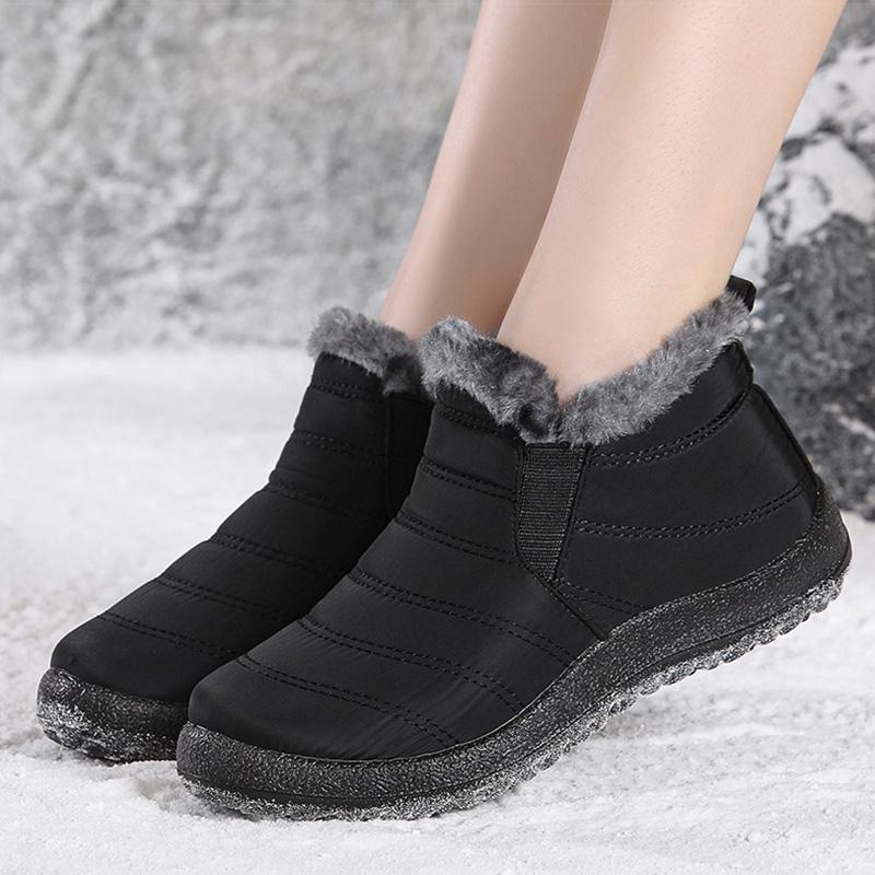 

модные мужские ботинки слипоны ботильоны зимняя обувь мужские водонепроницаемые зимние ботинки зимние ботинки пара хомбре легкие меховые повседневные кроссовки 41 чёрный