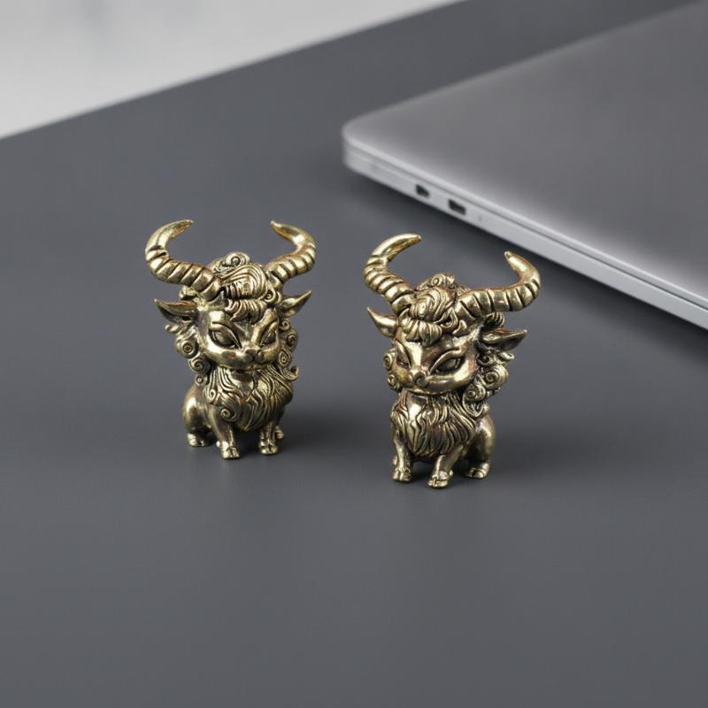 Mini Messing Chinesische Qilin Figuren Mit Exquisiten Geschnitzten Details Perfekt Für Home Office Schreibtisch Dekoration Sammlung Geschenk
