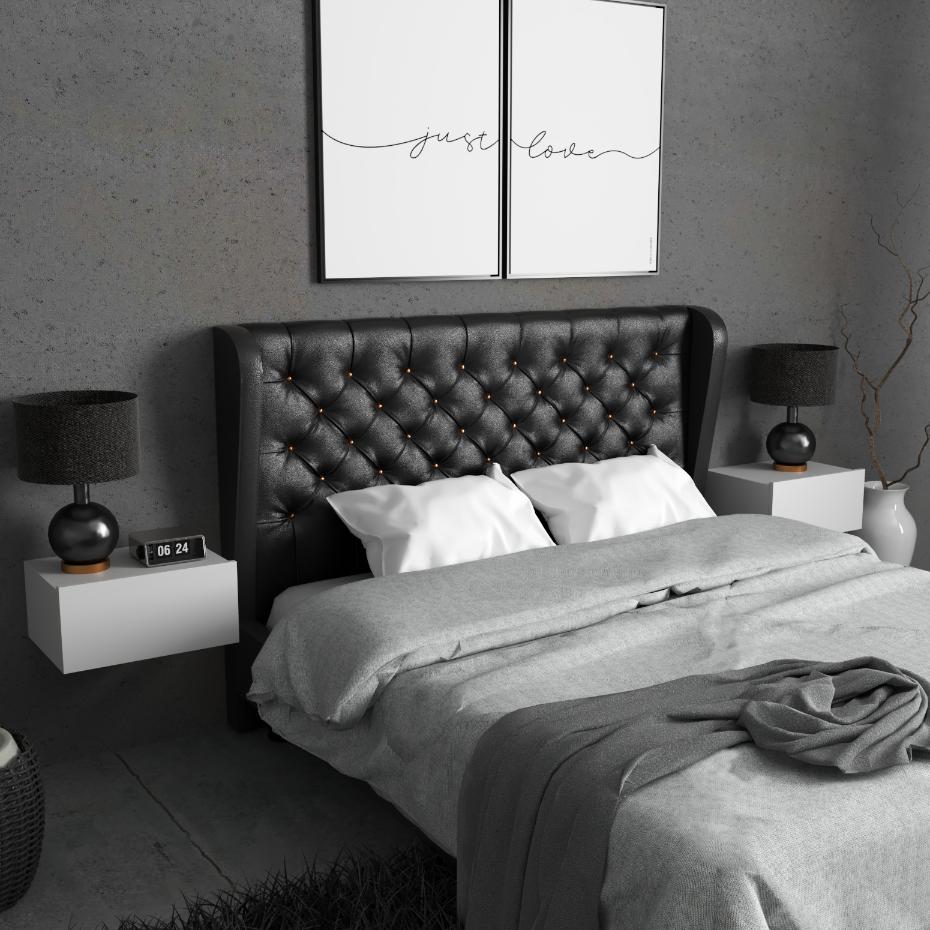 White Hanging Nightstand 45cm 1S Bedside Table Bedroom Furniture Nakastlik