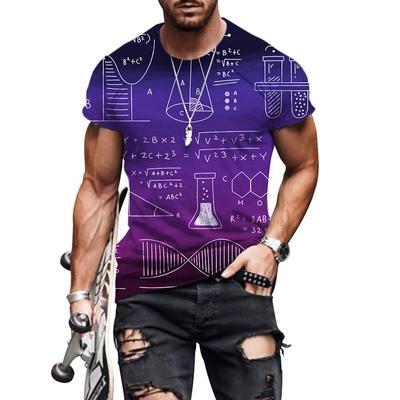 Camiseta Impresa en 3D con Fórmula Matemática para Hombre Moda Geometría Diferencial Camisetas Gráficas Ropa Casual Urbana Camisetas de Cuello Redondo