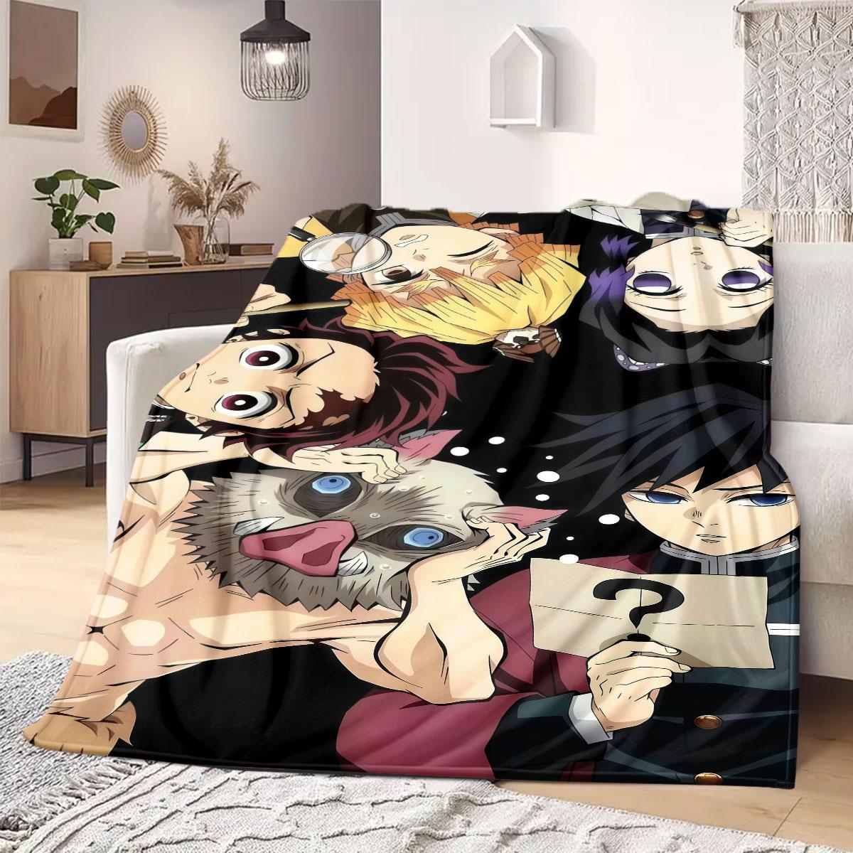 

Inosuke Boar Rush Flannel Blanket Warm,Comfortable,Suitable for Bedrooms,Sofas,Beds,Chairs,Picnics,Travel 75x90cm