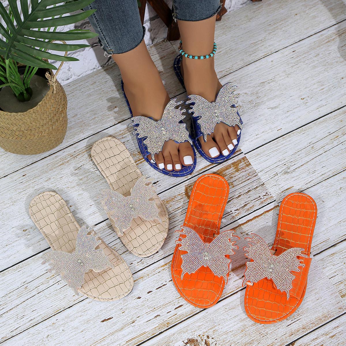 

Метелик дриль WISH незалежна станція 2025жіночі капці односимвольні капці на плоскій підошві жіночі капці 43 помаранчевий