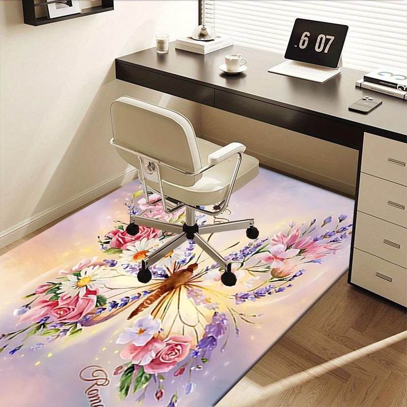 Transformed by His Love butterfly Chair Mat: Office Carpet, Oversized Rug for Home Decor, Sofa Mat, Desk Pad Gift Perfect for Bedroom, Living Room