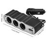 Car Charger Extender 3 Way Triple Car Cigarette Lighter Splitter Car Power DC Outlet Adapter USB Charging Ports Adapter Splitter