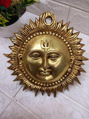 Appeso da Parete Surya in Metallo, Decorazione per la Casa, Appeso Decorativo Fatto a Mano Idolo del Sole