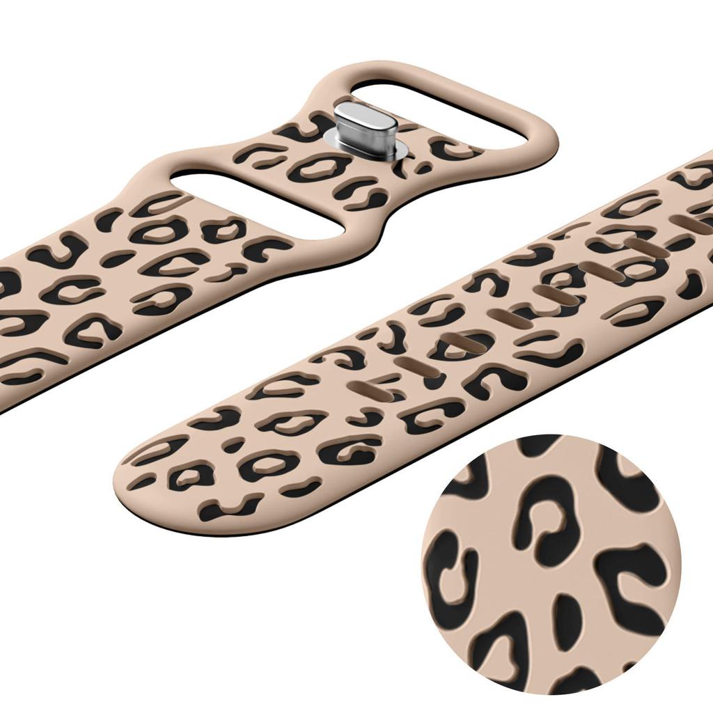 Apple Watch 10 S9 Ultra Sports Leopard Print Laser-Engraved Two-Color Silicone Wristband