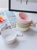 4pcs Seasoning Plates, Ceramic Mini Plates with Handles, Creative Small Milk Cups, Coffee and Sugar Small Plates