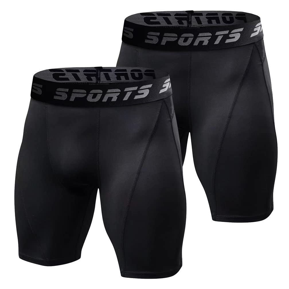 Muxuryee Compression Short Sports Summer Inner Large Men's Tights, Tights, Leggings, Spats, Sweat-Wicking, Quick-Drying, Compression, 10542,