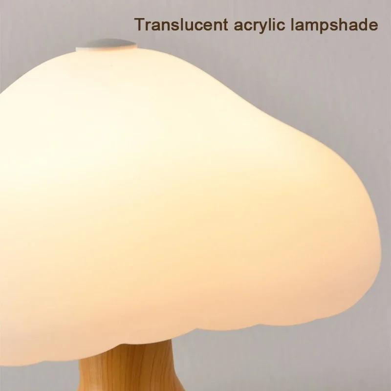מנורת שולחן LED פטריות נטענת מנורת לילה ניידת טעינת USB מגע מנורת שולחן ליד המיטה מנורת קישוט סלון