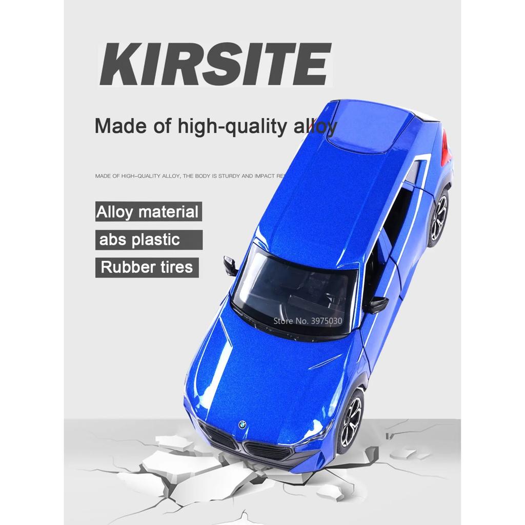 1/24 Scale BMW XM SUV Alloy Diecast Car Model Toy Simulation Off-Road Vehicles with Sound Light Spray Collection Toys for Kids Gifts