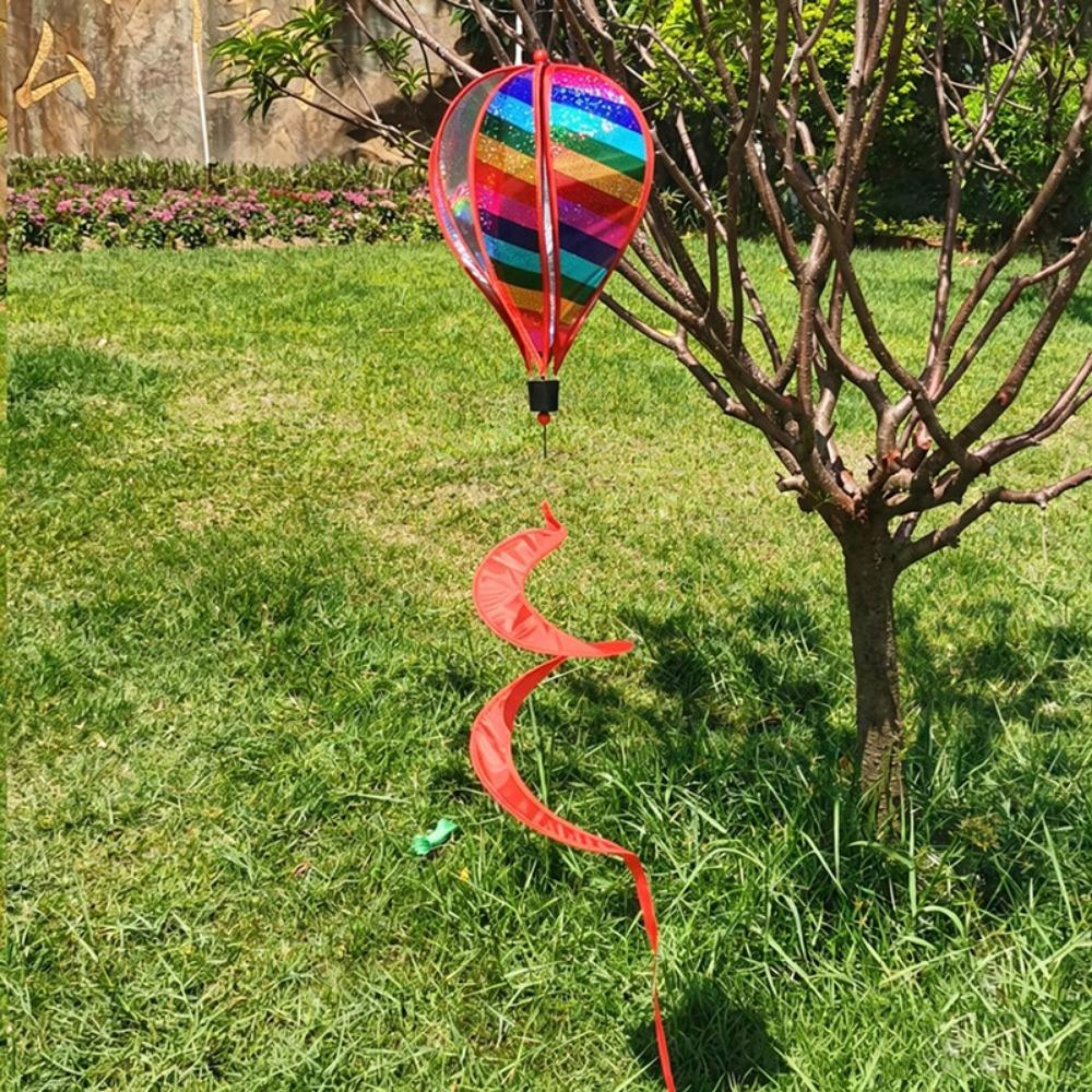 40cm Balloon Hot Air Balloon Spinner Plastic Striped Tie Dye Pinwheels