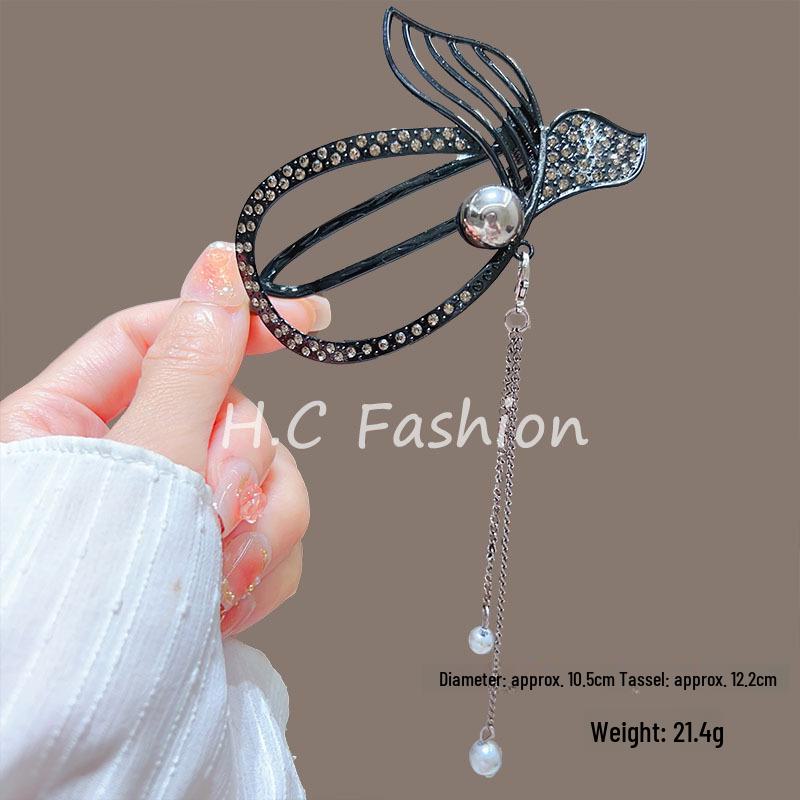 Luxury Fishtail Tassel Hairpin: Elegant Butterfly Twist Clip for Bun or Straight Hair
