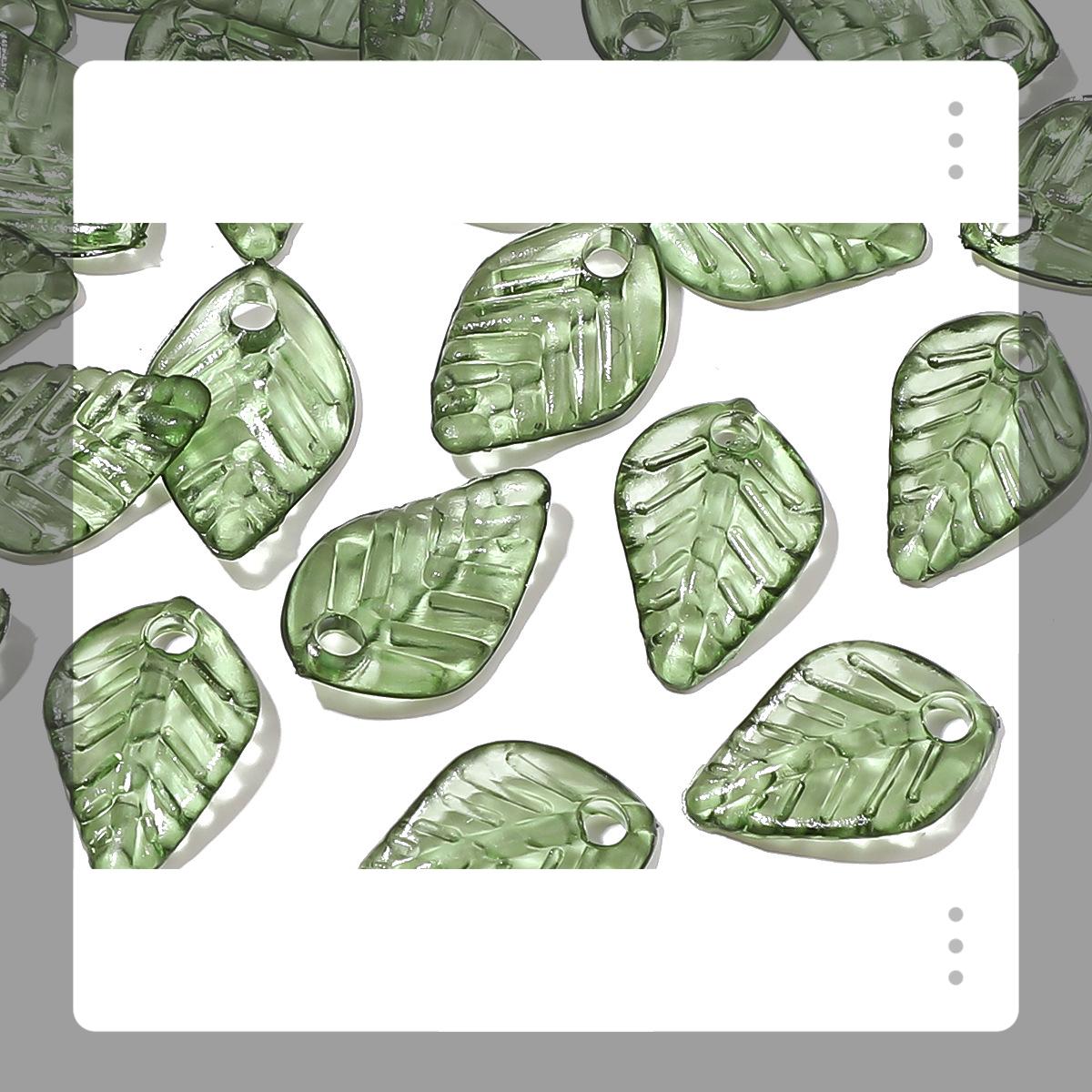 

Зеленые подвески-листья для изготовления украшений своими руками – Прозрачные акриловые бусины для рукоделия, Подвески в стиле природы для серег, браслетов 10pcs