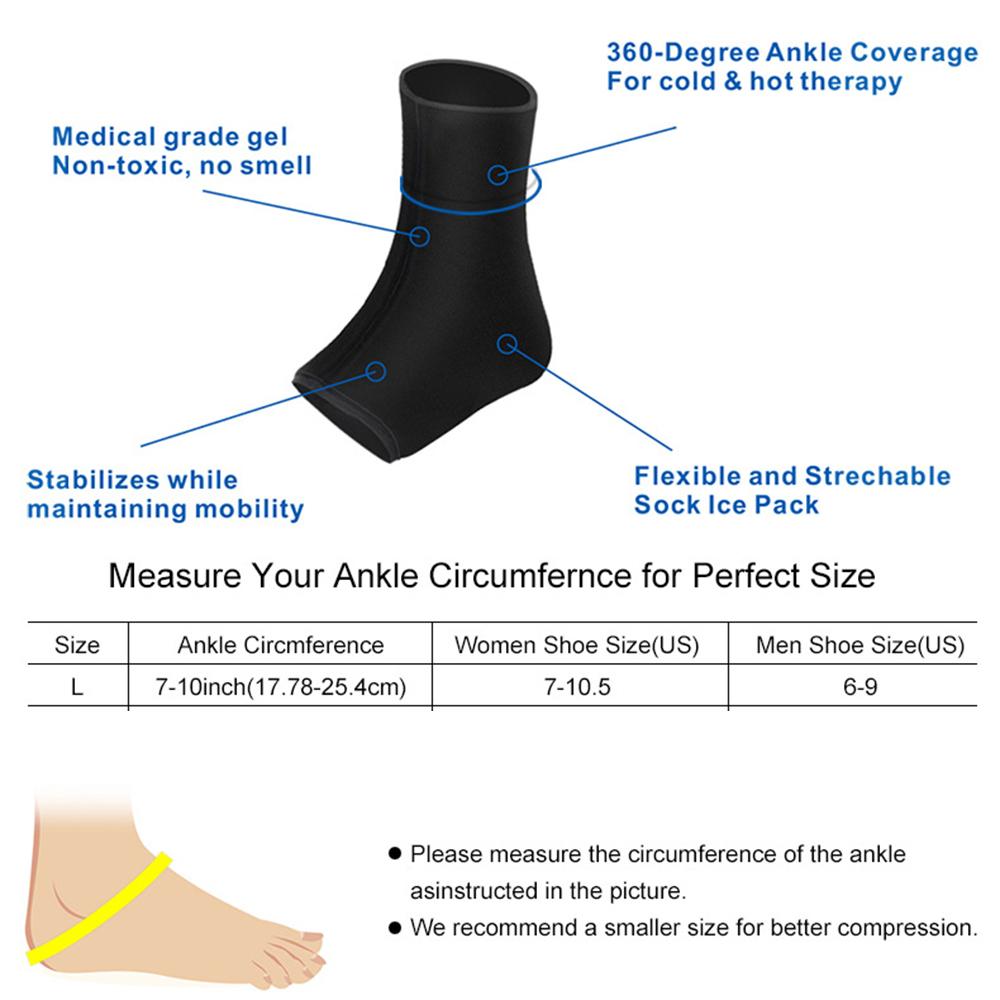 Reusable Gel Ice Pack for Feet - Hot And Cold Therapy Ideal for Achilles Tendonitis Plantar Fasciitis Swelling Relief