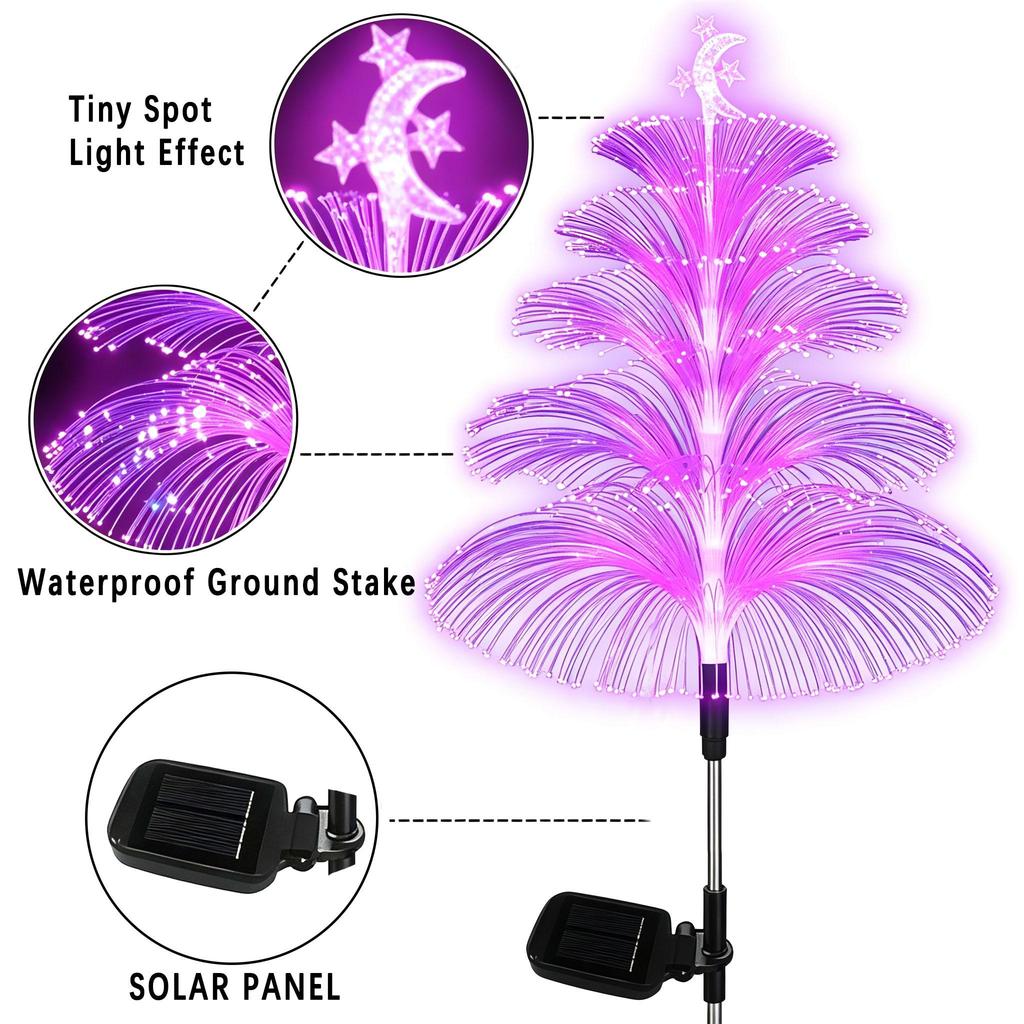 Luce solare da prato a 7 colori Luci per albero di Natale a 5 strati Luci LED per cortile Luci decorative stradali impermeabili