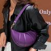 High-end Simple Crescent Bag Solid Color Horn Shoulder Bag High-quality Leather Women's Bag New Versatile Commuter Underarm Bags