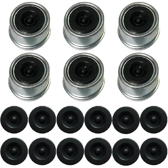 12Pcs Rubber Grease Plugs Hub Dust Cap, Trailer Hub Bearing Dust Caps, Trailer Axle Wheel Hub Cap For Trailer Dexter Lube RV Camper