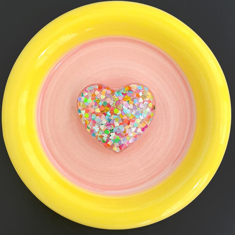 Creative Sequined Love Mobile Phone Airbag Bracket Wind Retractable Lazy Portable Support Watching Drama Paste Type