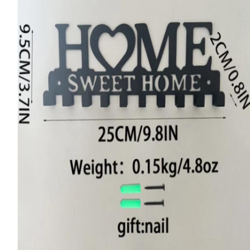 

Metal Black Key Pendant: Home Decoration With Practical And Key Storage Metal Hanger 1