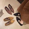 French British style versatile women's shoes suede Mary Jane shoes 2025 autumn soft-soled shoes retro single shoes flat shoes
