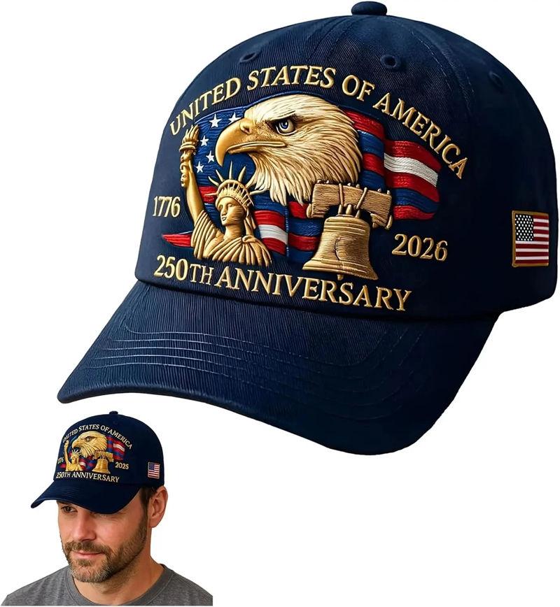 Eagle United States 250th Anniversary Hat Adjustable Printed Baseball Cap Outdoor Casual Hats Gifts GZW